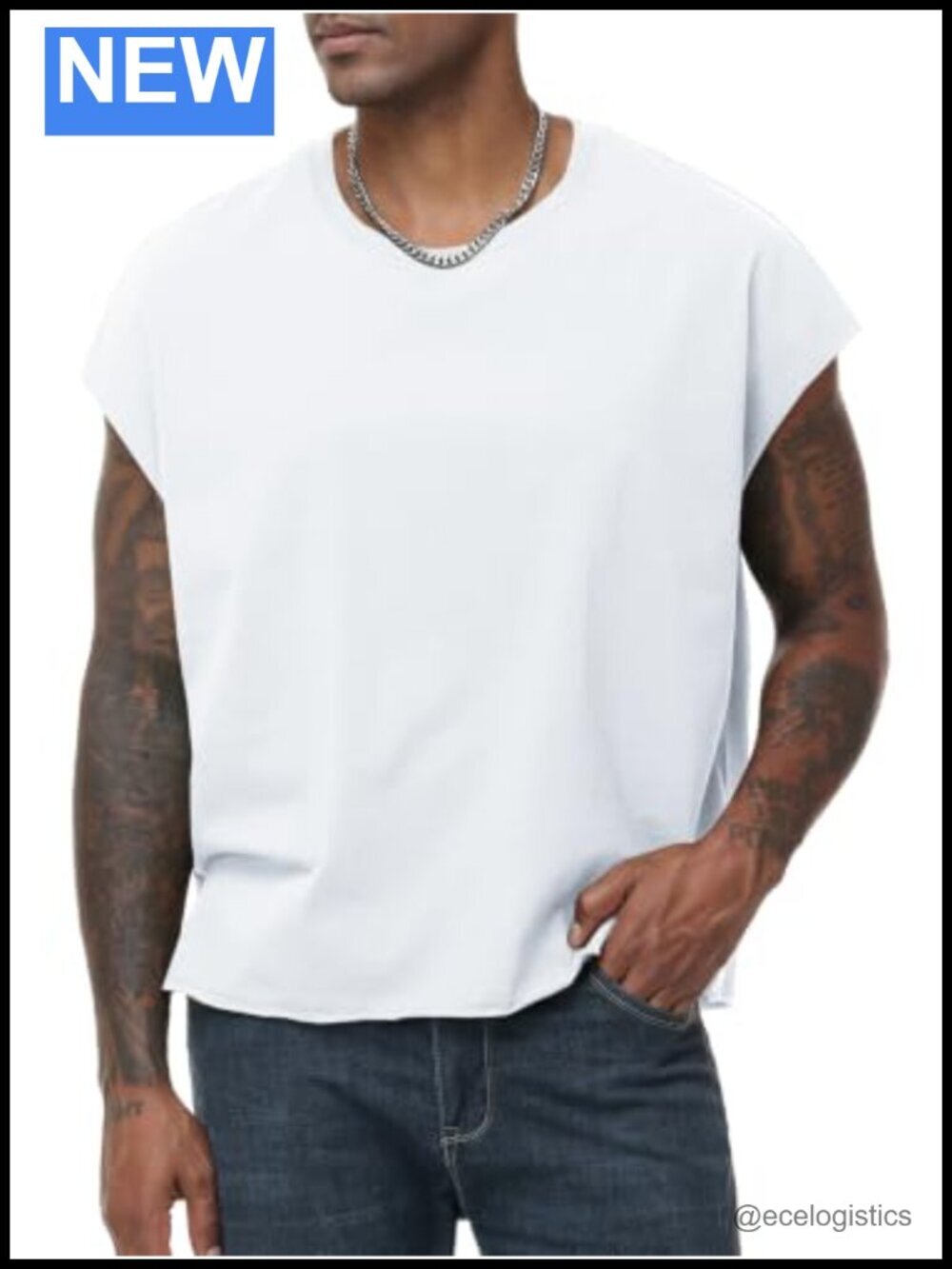 Men's 100% Cotton Dolman Sleeve Crop Vest Tank Top Loose Muscle Running Tank
